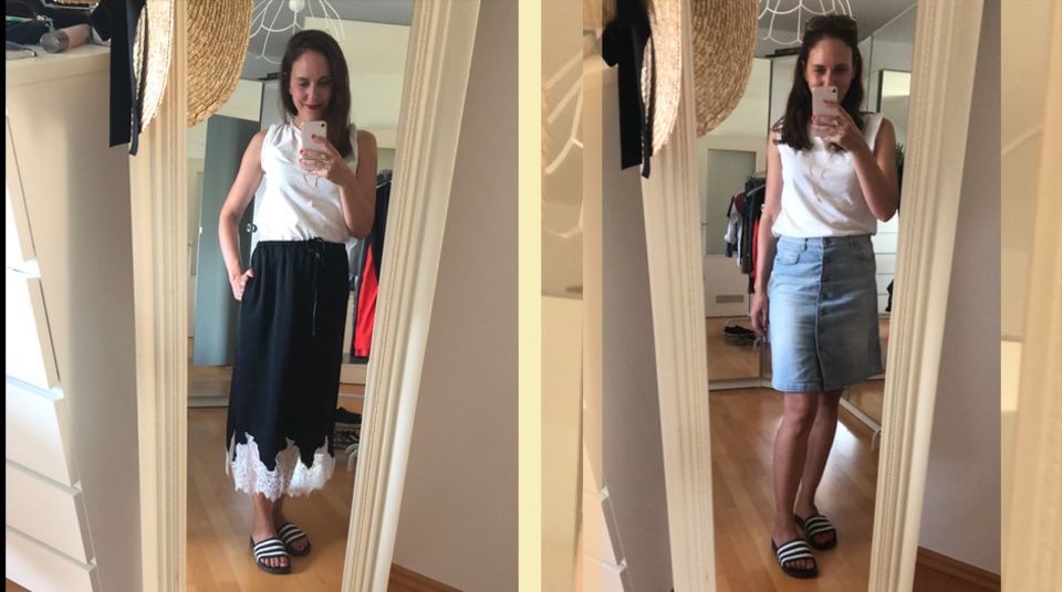 Bis auf den Rock ändert sich nichts Fast Fashion Experiment