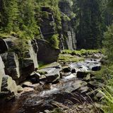 Mitten durch das grüne Herz  Mitten durch das grüne Herz Deutschlands windet sich eine wahre Traumstraße durch die Kulturlandschaft des Thüringer Waldes. Die "Naturpark-Route" führt vorbei an Wäldern, Flüssen, sanften Hügeln und lieblichen Städtchen mit Burgen und Schlössern. Rund 450 idyllische Kilometer vom lichten Gebirgsvorland durch dichte Wälder bis hinaus zu den schroffen Felsen des berühmten Rennsteigs. Wer hier keine Wanderschuhe und einen Rucksack im Kofferraum hat, der verpasst das Beste. Keine Lust auf Wandern? Dann warten die Wartburg, Schloß Altenstein und Renaissanceschloß Wilhelmsburg in Schmalkalden auf Erkundung. 