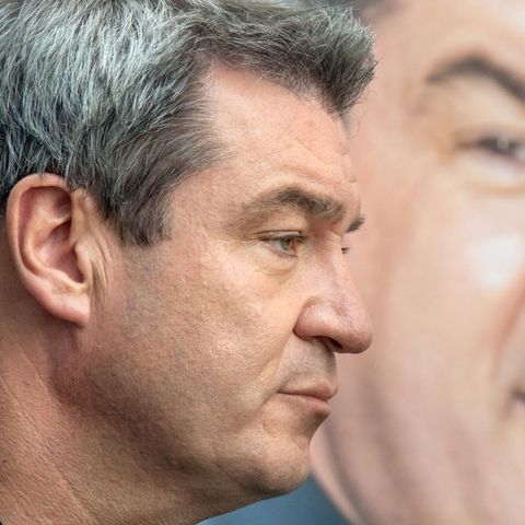 Bayerns CSU-Ministerpräsident Markus Söder bei der Vorstellung eines Wahlplakates