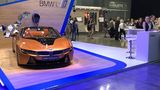 Einfach gehalten: der BMW Messestand auf dem Moskauer Auto Salon 2018