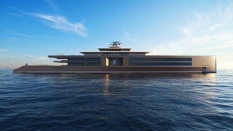 Der Aufbau der "Nature" erinnert eher an eine Zen-Tempel als an ein Schiff.