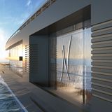 Die bodentiefen Fenster öffnen den Innenraum zum Meer.