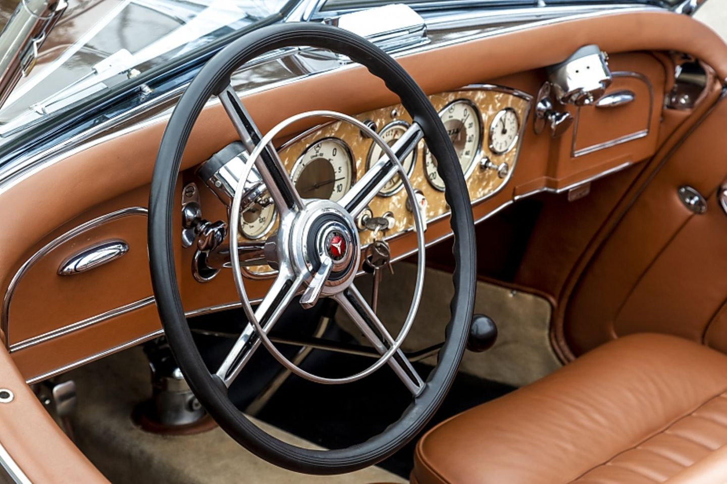 Das spektakuläre Cockpit des Mercedes 500 K Spezial-Roadster