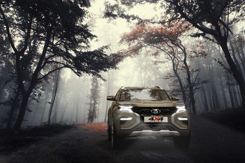 Der x-förmige Grill prägt die Front.