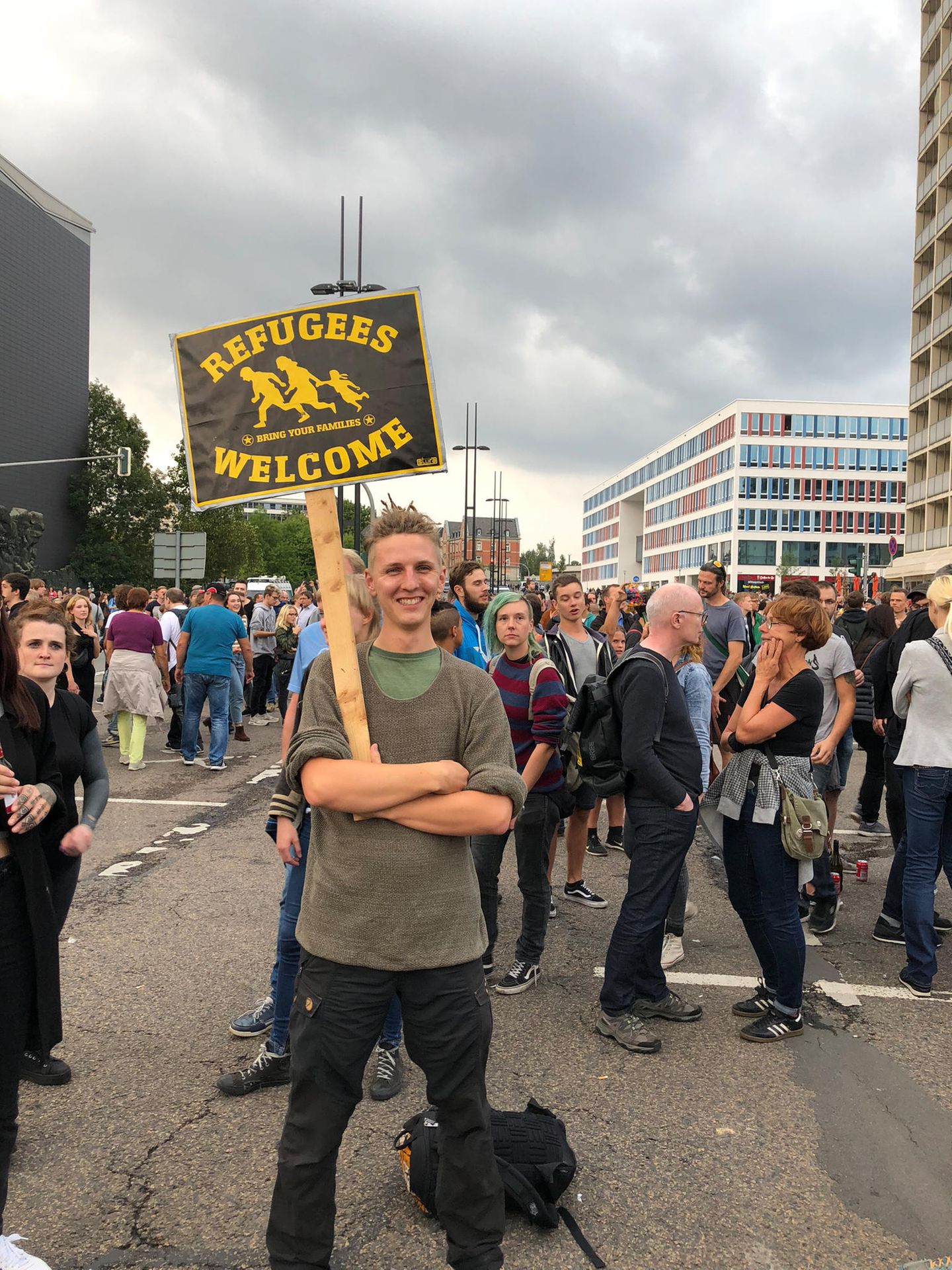 Stimmenfang auf der #WirSindMehr-Demo