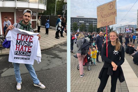 Alex und Laura sind gestern zum Konzert gekommen, um ein Zeichen zu setzen