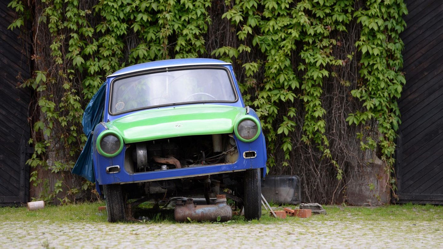 EuGH-Urteil zu nicht benutzten Autos: Ein kaputter Trabant steht auf einem Hinterhof