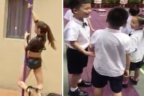 In diesem Kindergarten tanzt eine Poledancerin