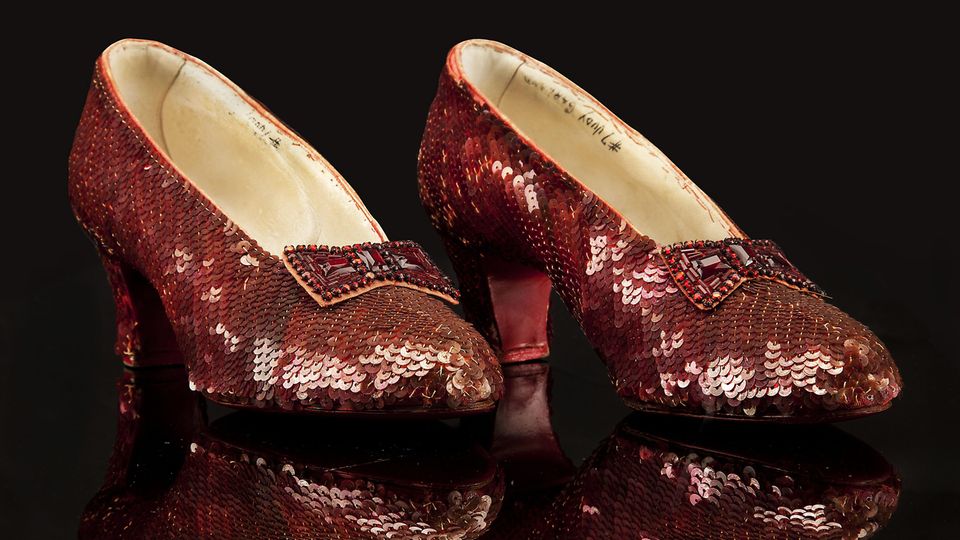 Die berühmten roten Schuhe von Judy Garland, die sie in dem Filmklassiker Zauberer von Oz trug