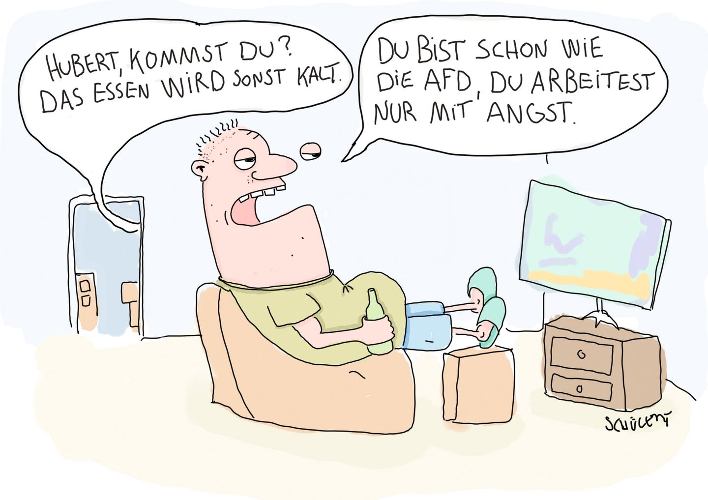 Cartoons von Tobias Schülert: Klimawandel - So schlecht geht es Frau Holle