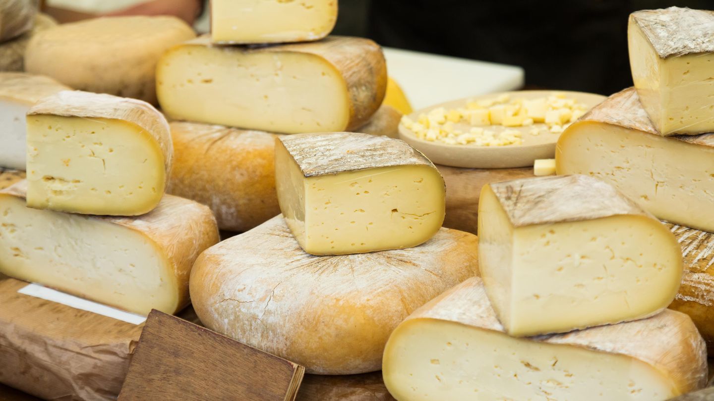 Käse liegt in einer Frischetheke