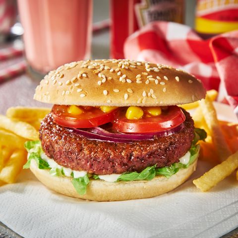 Der "blutende" Vegan-Burger der Firma "Moving Mountains"
