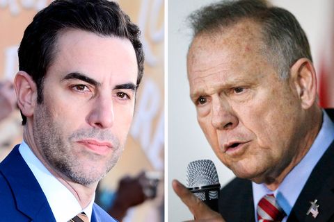 Komiker Sacha Baron Cohen (l.) und der ehemalige republikanische Kandidat für den US-Senat, Roy Moore
