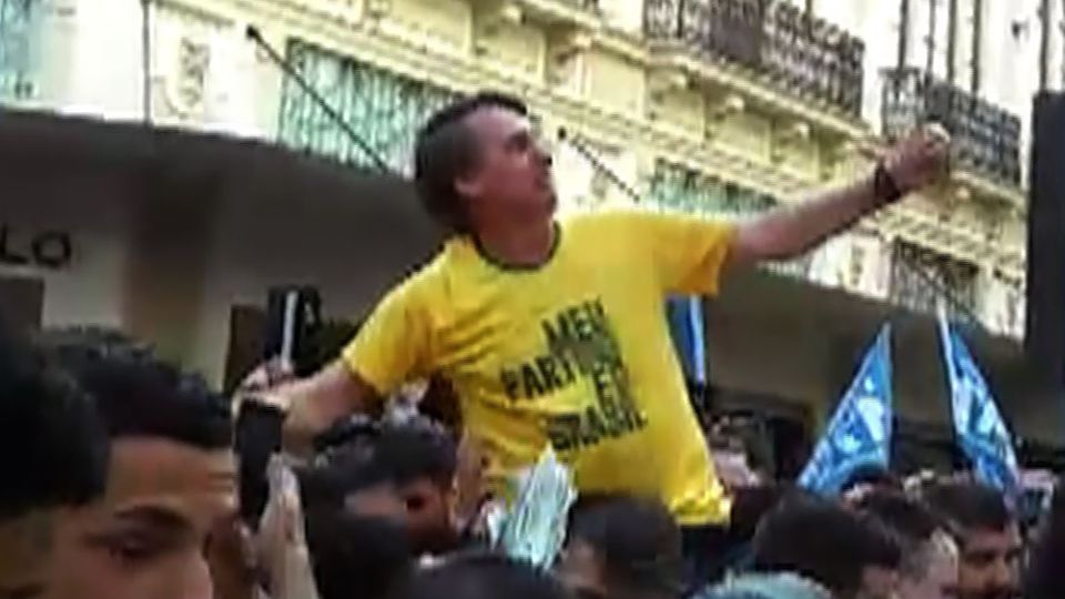 Jair Bolsonaro kurz vor dem Angriff Jair Bolsonaro kurz vor dem Angriff
