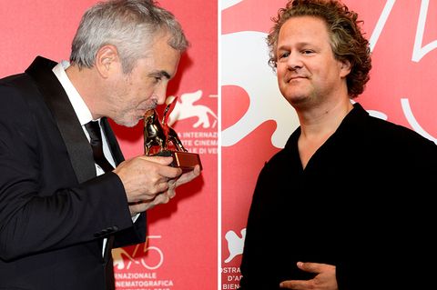 Alfonso Cuarón (l.) freut sich über seinen Goldenen Löwen, Florian Henckel von Donnersmarck ging leer aus