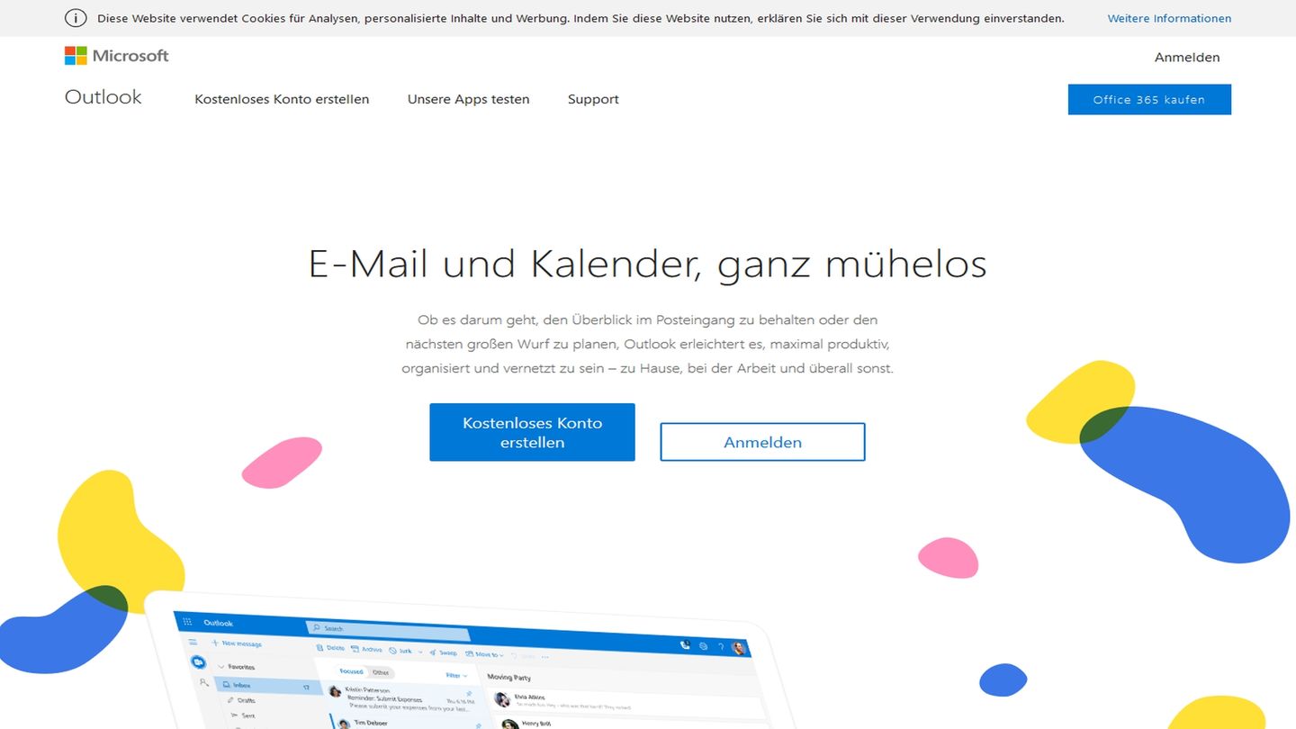 Kalender, Aufgabenlisten, sichere Chats: Outlook.com Vor vielen Jahren hieß der Dienst noch Hotmail. Microsoft kaufte den kostenlosen Mailer und baute ihn umfangreich zum kostenlosen Outlook.com um. Mit dem Mailprogramm, dem Terminplaner und den Dienste OneNote sowie der Cloud OneDrive ist Outlook.com eine gute Alternative zum Google-Angebot. Der Kalender wurde mit dem jüngsten Update um "Familienfunktionen" erweitert. Wie bei Google gilt aber auch hier: Wenn man seine Familie damit organisieren möchte, sollten sich alle ein Konto bei Outlook.com anlegen. In Windows 10 sind die Dienste nahtlos integriert. http://www.microsoft.com/de-de/outlook-com/ Outlook.com Vor vielen Jahren hieß der Dienst noch Hotmail. Microsoft kaufte den kostenlosen Mailer und baute ihn umfangreich zum kostenlosen Outlook.com um. Mit dem Mailprogramm, dem Terminplaner und den Dienste OneNote sowie der Cloud OneDrive ist Outlook.com eine gute Alternative zum Google-Angebot. Der Kalender wurde mit dem jüngsten Update um "Familienfunktionen" erweitert. Wie bei Google gilt aber auch hier: Wenn man seine Familie damit organisieren möchte, sollten sich alle ein Konto bei Outlook.com anlegen. In Windows 10 sind die Dienste nahtlos integriert. http://www.microsoft.com/de-de/outlook-com/