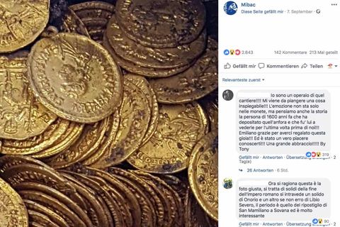 Die rund 300 Münzen aus der späten Römerzeit könnten mehrere Millionen Euro wert sein