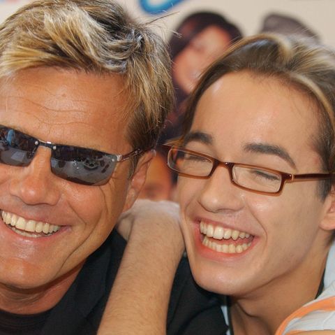 Dieter Bohlen und Daniel Küblböck 2003 auf einer Pressekonferenz. 