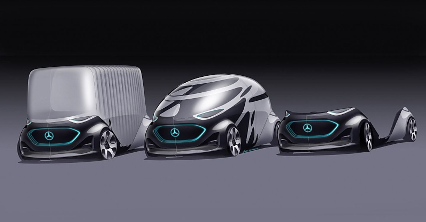 Mercedes Vision Urbanetic - ein Skateboard - mehrere Nutzungen