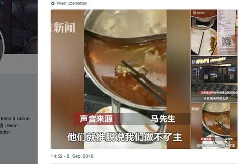 Eine tote Ratte schwimmt in einem Topf mit Brühe