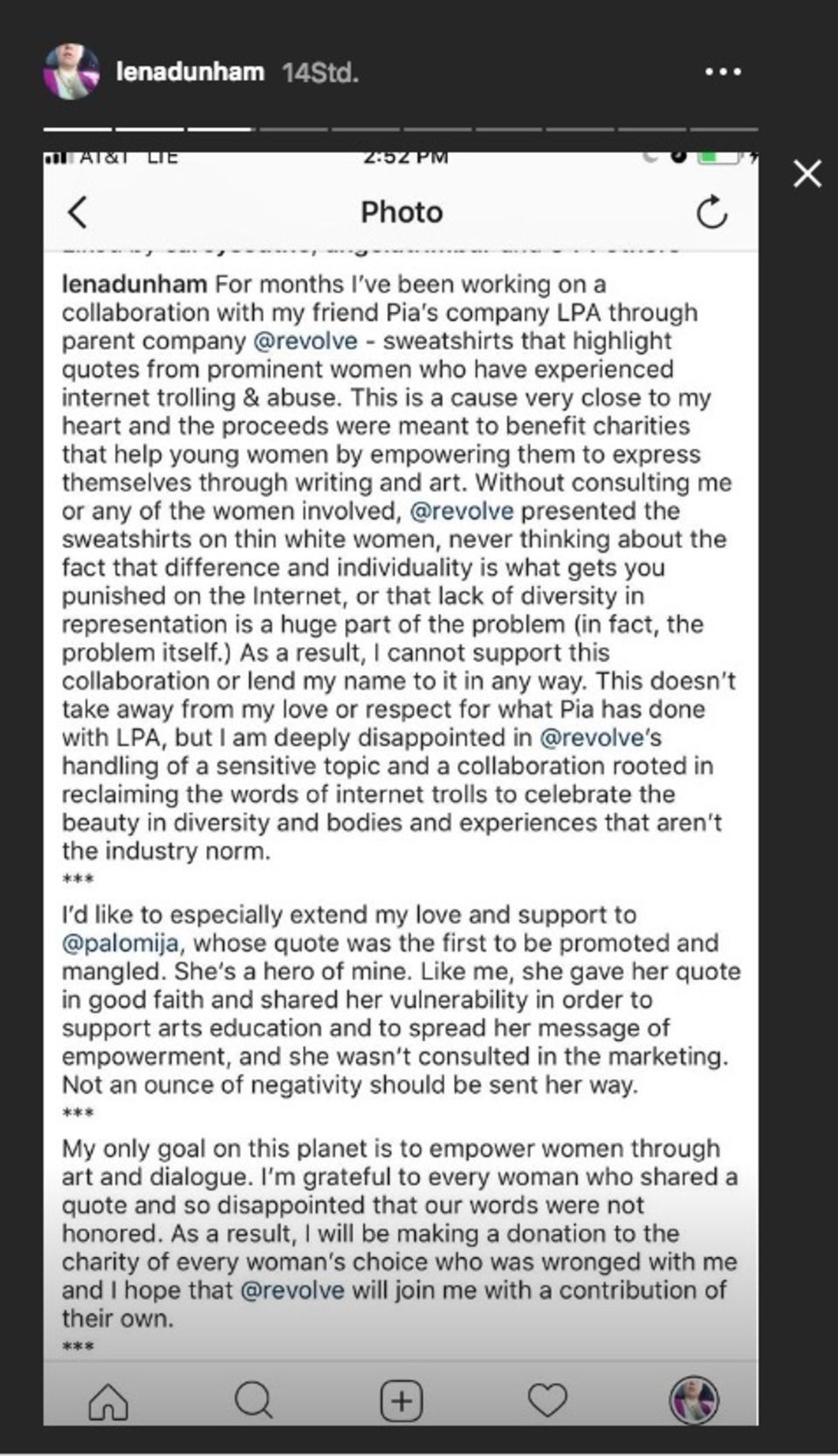 Lena Dunham auf Instagram