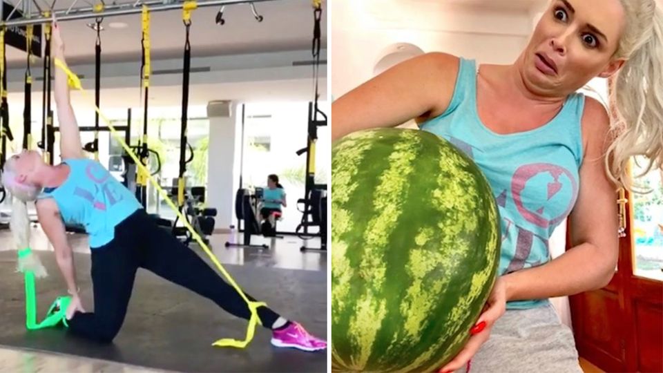 Daniela Katzenberger zeigt Humor bei ulkigem Fitness-Workout Daniela Katzenberger zeigt Humor bei ulkigem Fitness-Workout