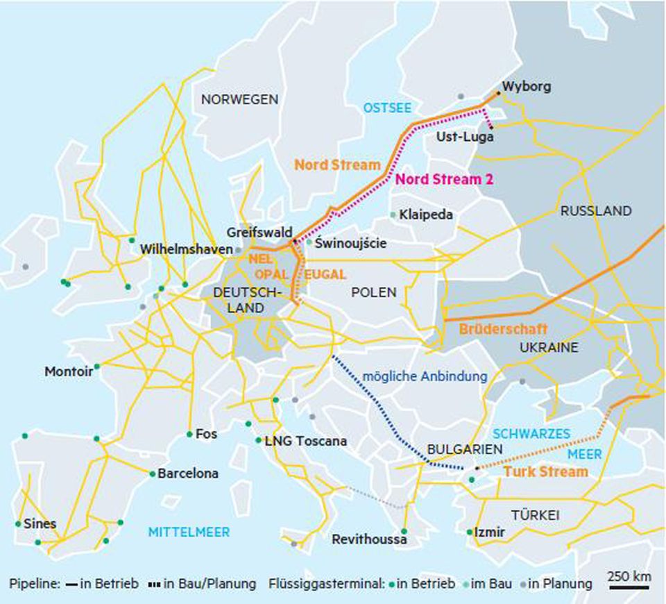 Nord Stream 1 und 2 sowie Turk Stream könnte die "Brüderschaft"-Leitung durch die Ukraine überflüssig machen 