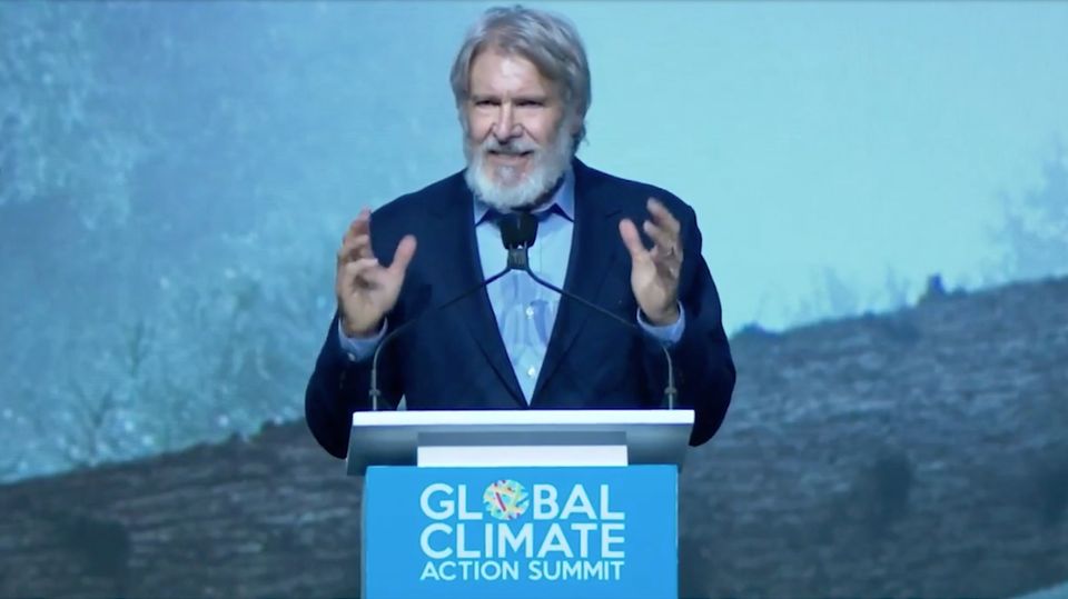 Klima-Gipfel: Harrison Ford hält leidenschaftliche Rede – und warnt vor Leuten wie Trump Klima-Gipfel: Harrison Ford hält leidenschaftliche Rede – und warnt vor Leuten wie Trump