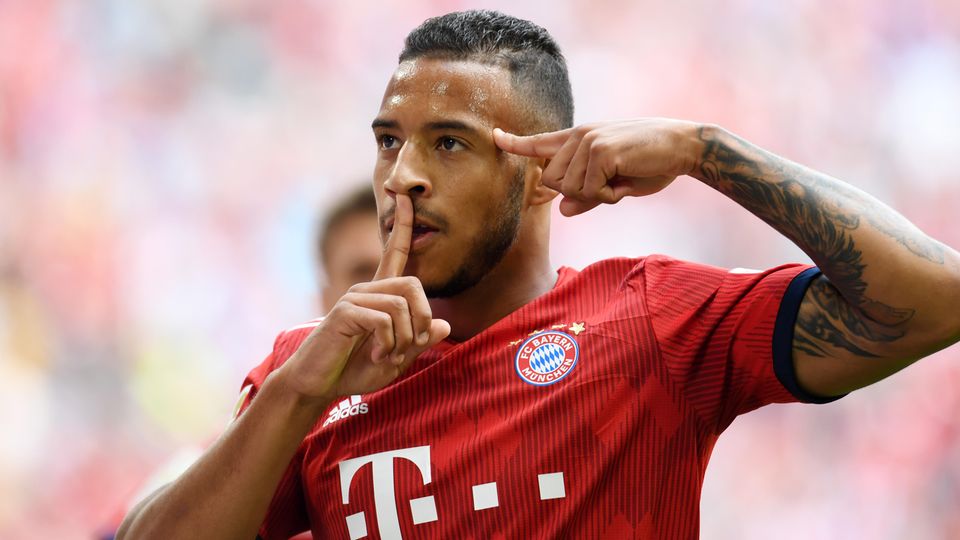 Corentin Tolisso von Bayern jubelt über seinen Treffer zum 1:1