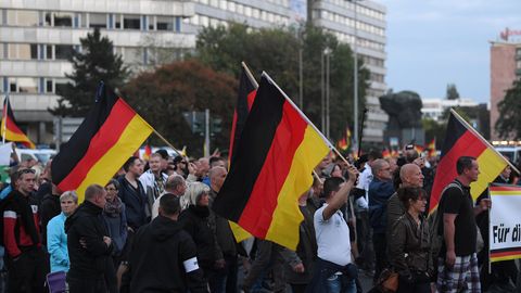 Protest rechter Gruppen durch Chemnitz
