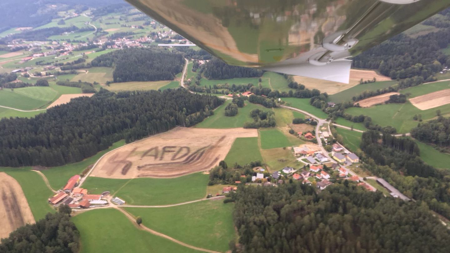nachrichten deutschland - hakenkreuz auf acker