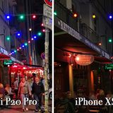Wir waren gegen Mitternacht in Hamburgs Stadtteil St. Pauli unterwegs. Ein ideales Testszenario: Alles ist in Bewegung, Lampen leuchten in vielen bunten Farben. Die größten Unterschiede der beiden Smartphones zeigen sich bei Nacht: Das Huawei P20 Pro ist etwas lichtstärker, die Lichtstimmung wird allerdings beim iPhone besser eingefangen.