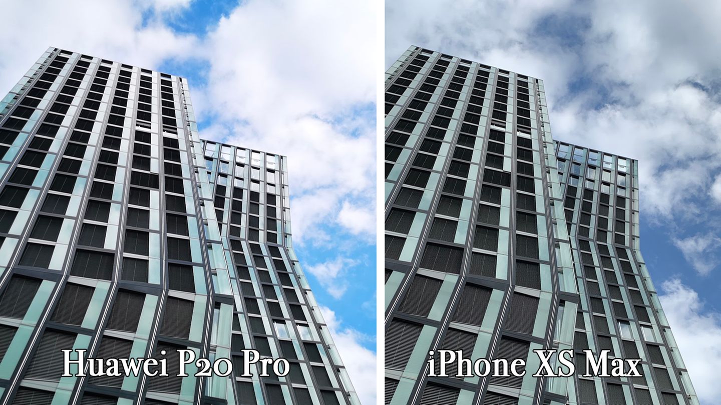 Dass Künstliche Intelligenz nicht immer ein Segen ist, zeigt dieses Bild. Huawei hat in seine Kamera eine "Master AI" eingebaut, die eigenständig das Motiv erkennt - etwa "Blumen", "Essen" oder in diesem Fall "Himmel". Sofort werden die Kontraste hochgedreht, mit dem Ergebnis, dass der eher triste Hamburger Herbsthimmel plötzlich strahlt wie im Sommer auf einer Alm. Sieht super aus, entspricht nur leider nicht der Realität.