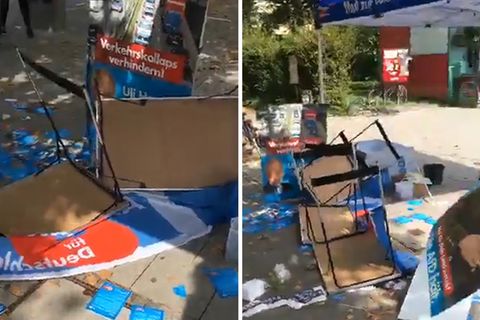 AfD-Infostand in München verwüstet