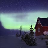 Norwegisches Haus bei Tromsø