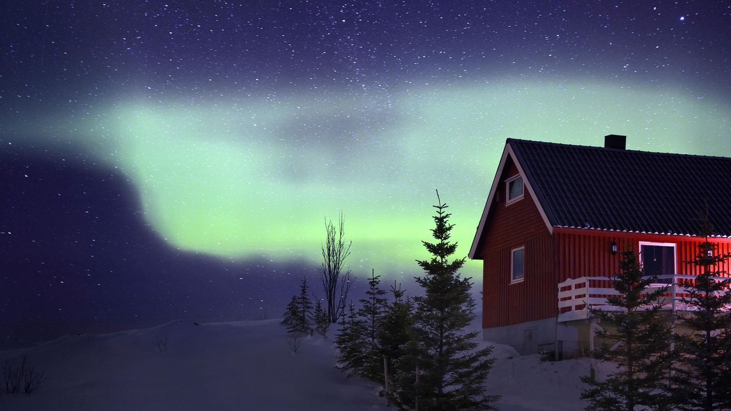 Norwegisches Haus bei Tromsø