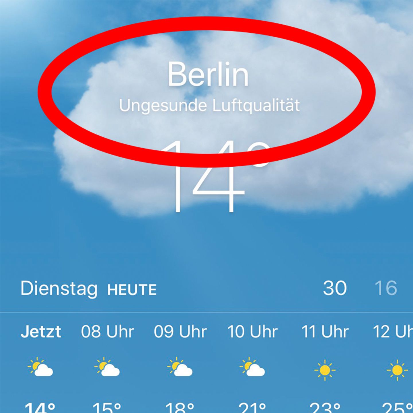 iPhone: Wetter-App warnt jetzt vor ungesunder Luftqualität
