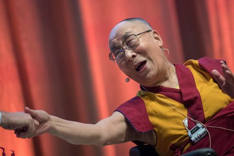 Dalai Lama bei einem Symposium in Darmstadt, Hessen
