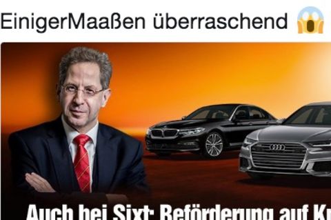 Provokante Werbung: "Beförderung auf Knopfdruck": So spottet Sixt über den Maaßen-Deal