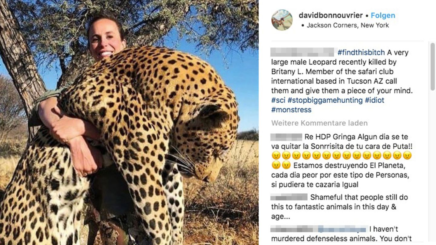 Stolz lässt sich diese Frau mit ihrer Jagdtrophäe abbilden – und erntet dafür viel Unverständnis