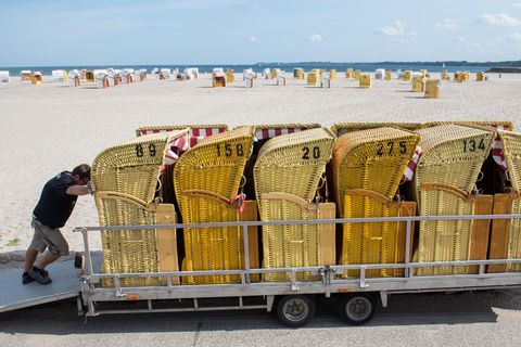 Ostsee Strandkörbe Herbstanfang