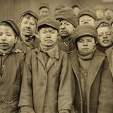 Die Jungen brechen die Kohle in einer Mine in Pittston, Pennsylvania.