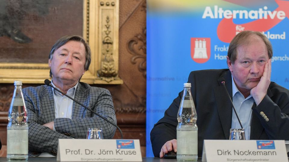 Sie sehen angeblich linke Indoktrination in Schulen: Jörn Kruse (l.), Fraktionsvorsitzender der AfD in der Hamburgischen Bürgerschaft, und Dirk Nockemann, Landesvorsitzender der AfD