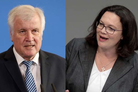 Angela Merkel, Horst Seehofer und Andrea Nahles verhandeln über Maaßen und die Zukunft der Koalition