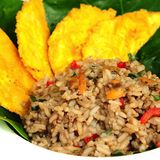 Gallo Pinto, Reis mit schwarzen Bohnen werden in Costa Rica nicht nur zum Frühstück gegessen.