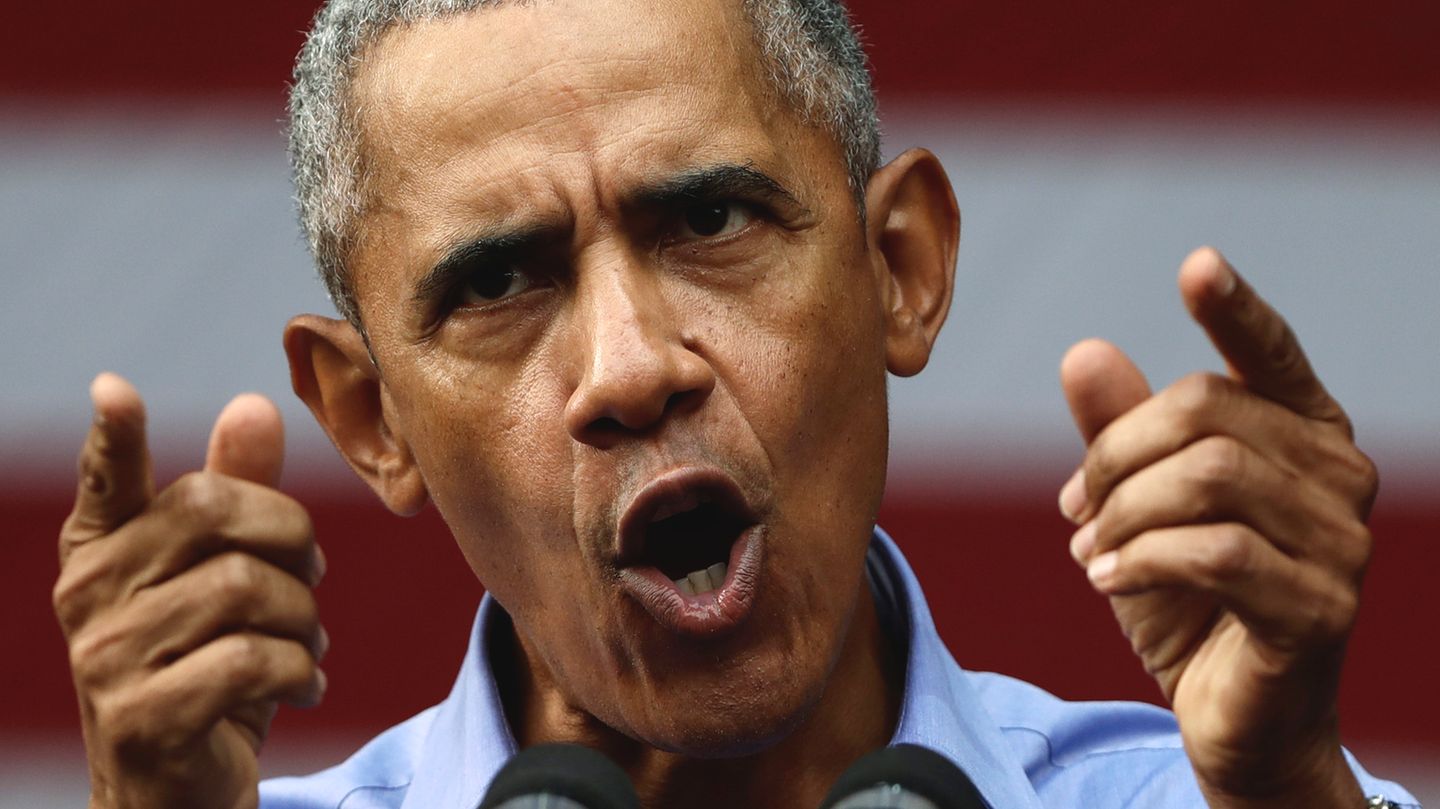 Ex-US-Präsident Barack Obama auf einer Wahlkampfveranstaltung in Philadelphia