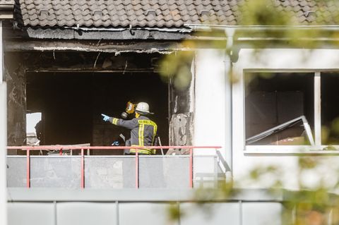 Die ausgebrannte Wohnung in Hamburg-Eißendorf
