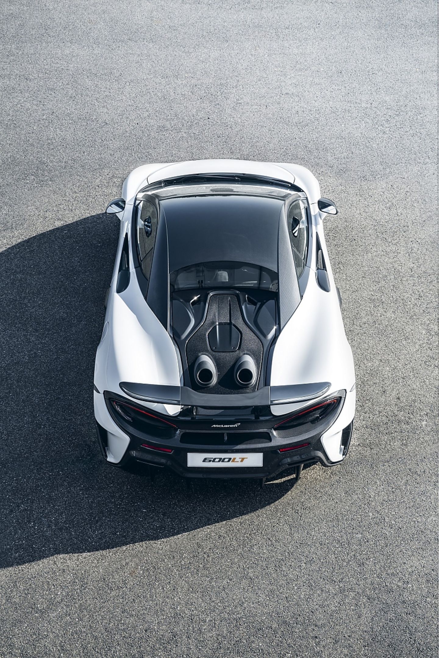 Die ausgefeilte Aerodynamik des McLaren 600LT in der Draufsicht