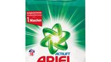 Platz 3  Ariel  Pulver Compact Vollwaschmittel  Note Gut (2,1)  Preis pro Wäsche : 27 Cent  Besonderheiten:  Hoher Preis