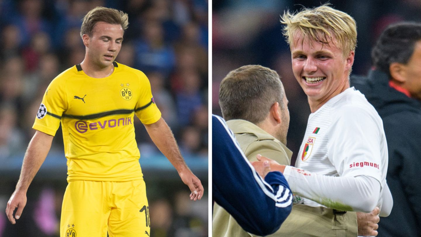 Mario Götze (l.) vom BVB und sein kleiner Bruder Felix vom FC Augsburg